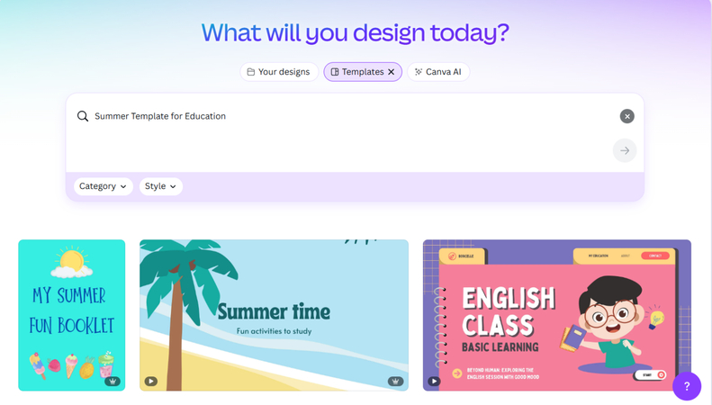 generate summer template with online tools