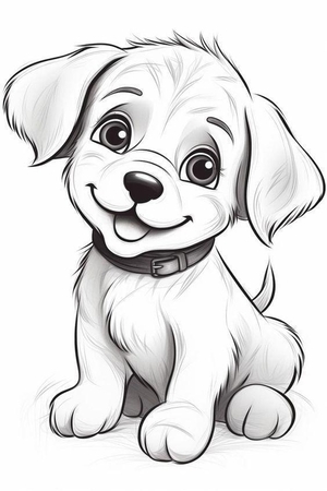 cartoon sketch of dog