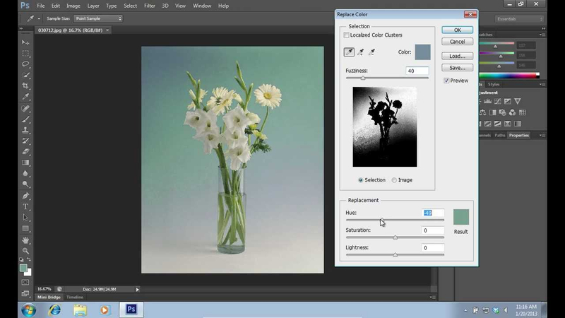 using replace color adjustment