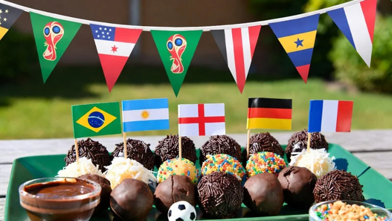 chocolate treats shaped like mini footballs