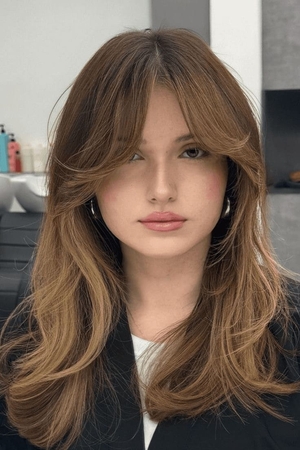 classic curtain bangs style