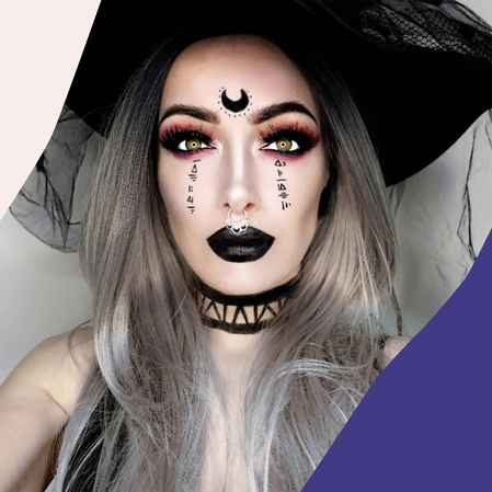 image of a girl in classic witch makeup look
