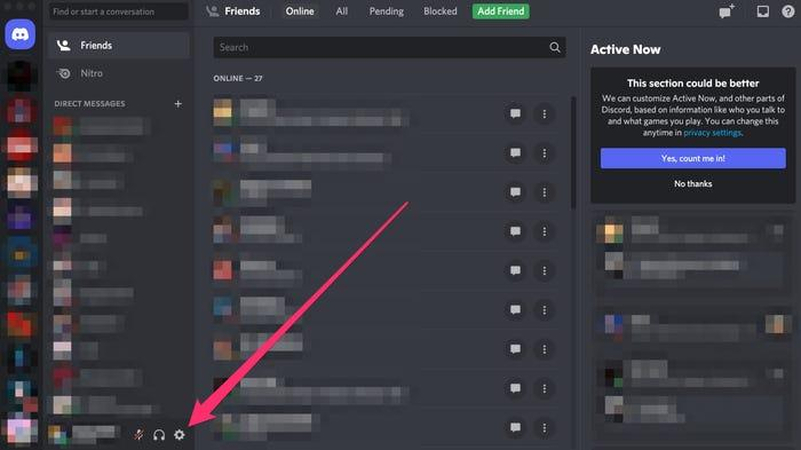 left bottom image profile near icon gear