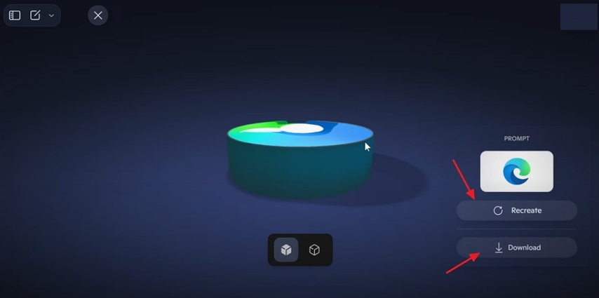 tap on download button or recreate