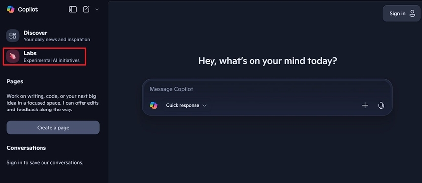 choose labs option for editing