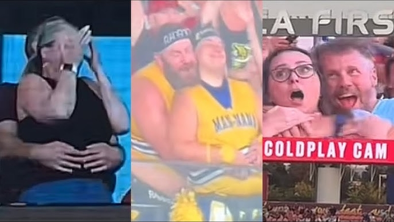 meme da câmera de beijo do Coldplay