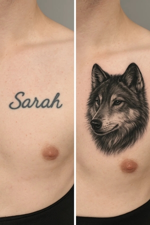 design de tatuagem animal para cobrir nome