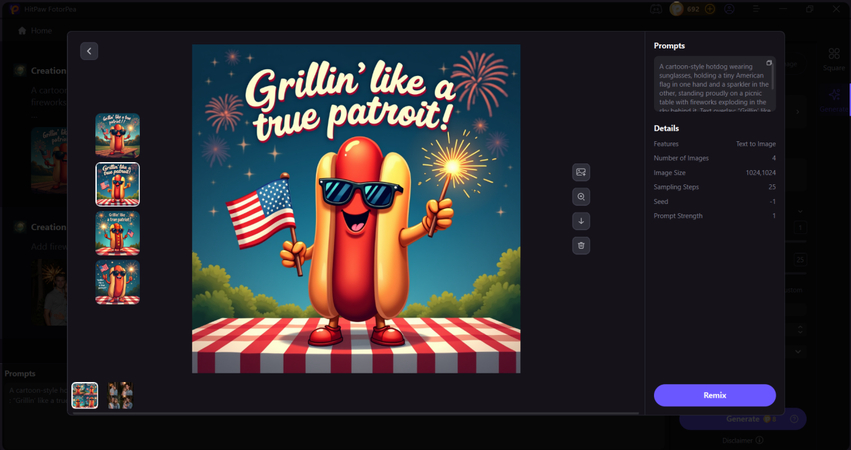 hitpawfotorpea generated meme for fourth of july