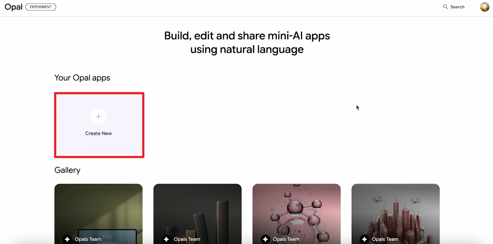 start project with create new