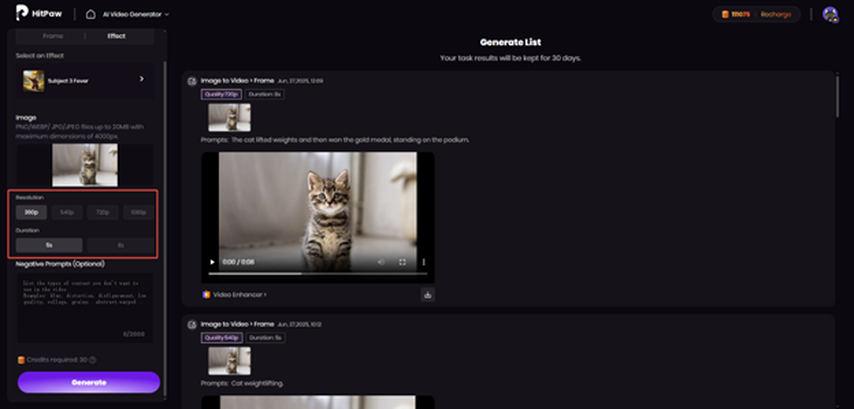 set duration and effects