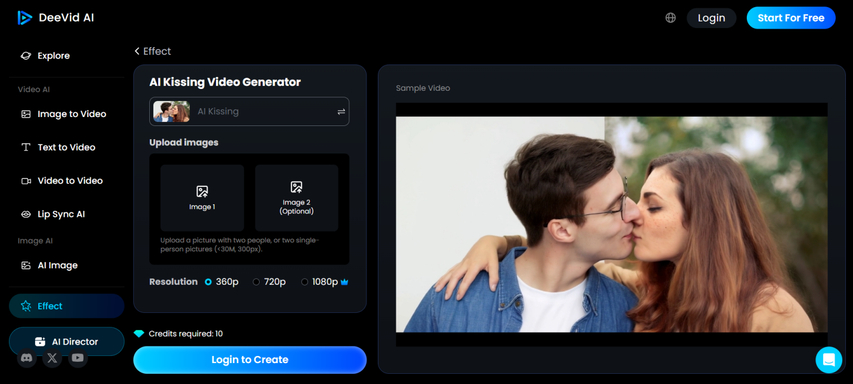 deevid-ai-homepage-screenshot-kissing-effect-feature
