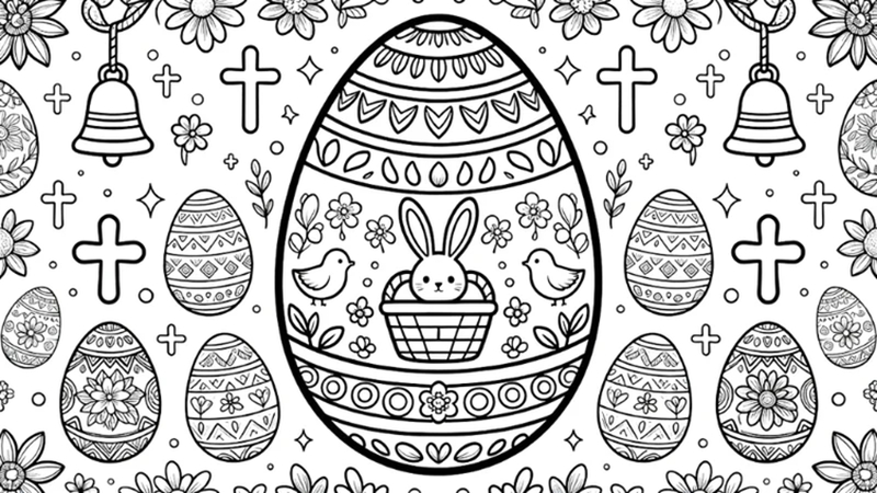 easter egg coloring adult pattern
