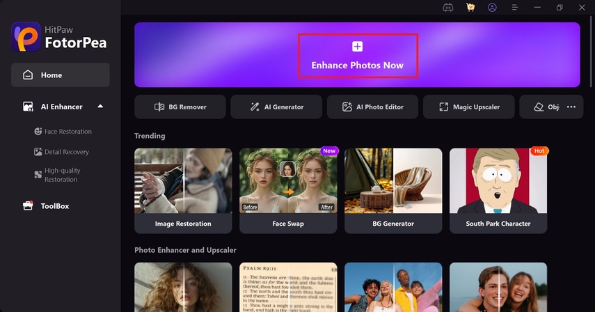 enhance photos using hitpaw fotorpea