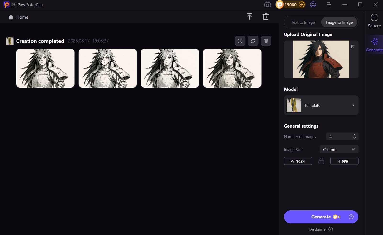 export the generated uchiha art