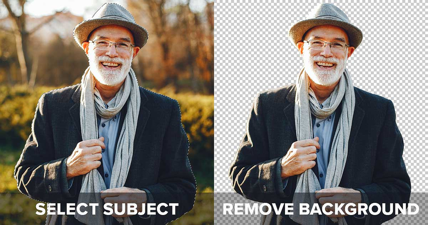 Subject isolated using the Remove Background feature in Photoshop.