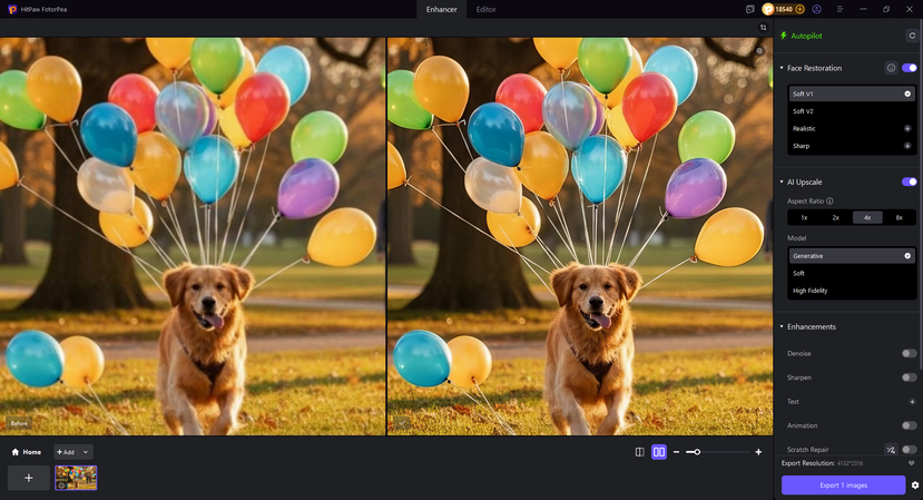 enhance image quality and preview