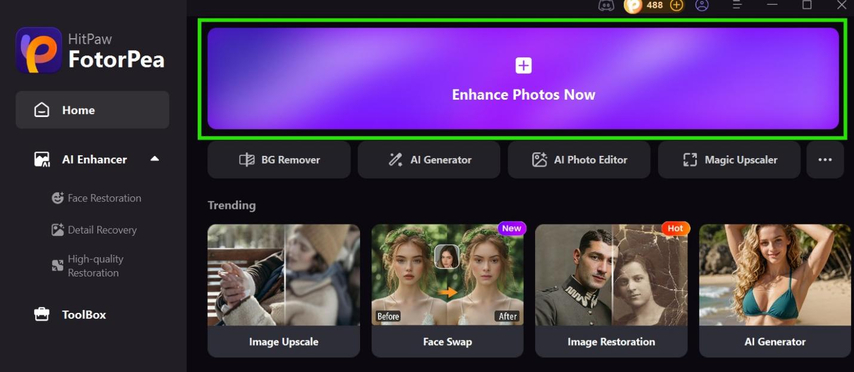 enhance your scanned text using HitPaw FotorPea