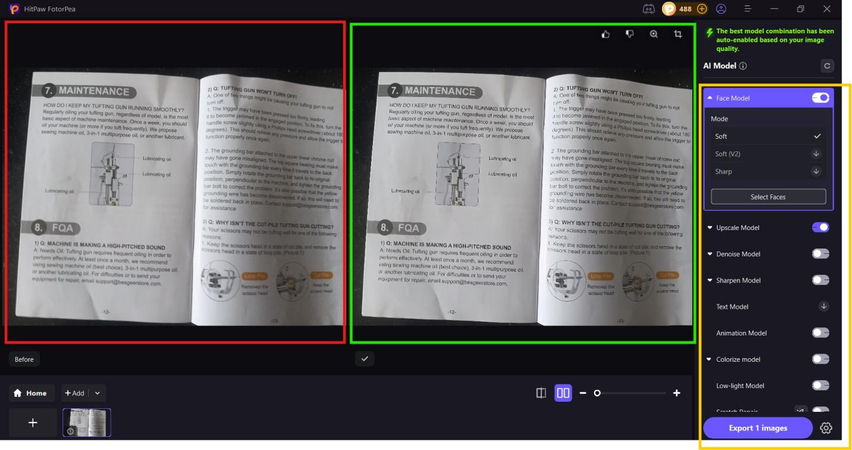 enhance your scanned text using HitPaw FotorPea