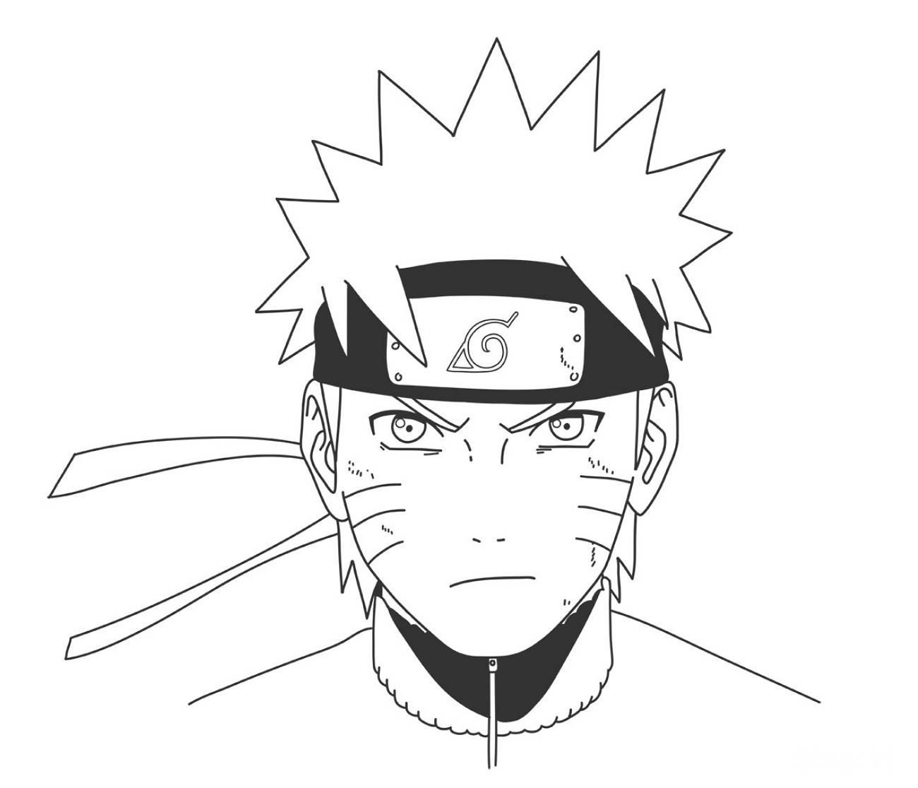 remove guidelines and complete naruto drawing