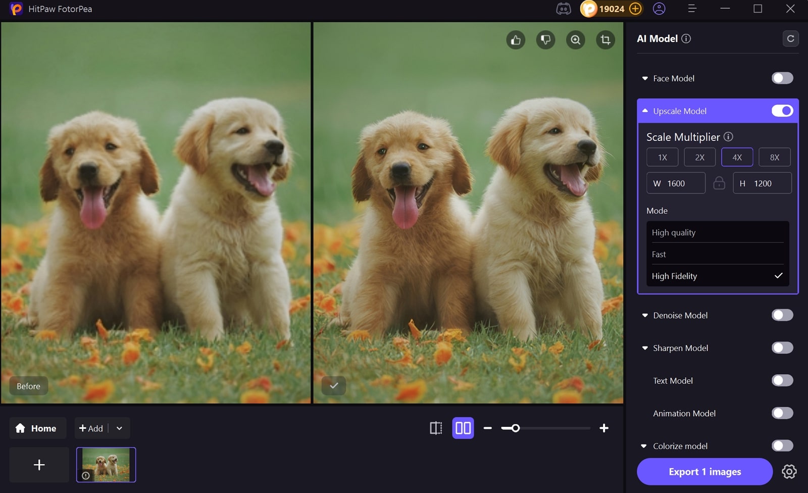 save enhanced google photo to device