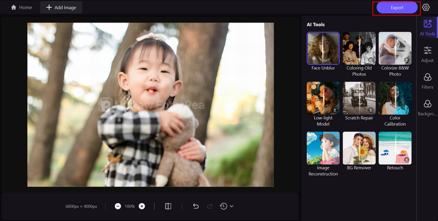 save the improved image