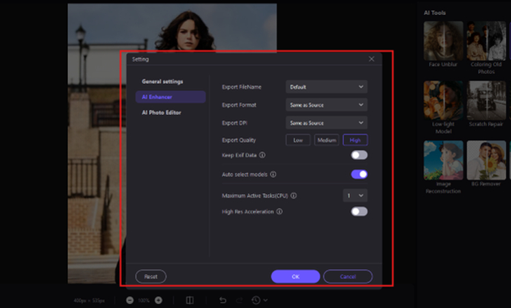 Exportation de l'image dans HitPaw FotorPea