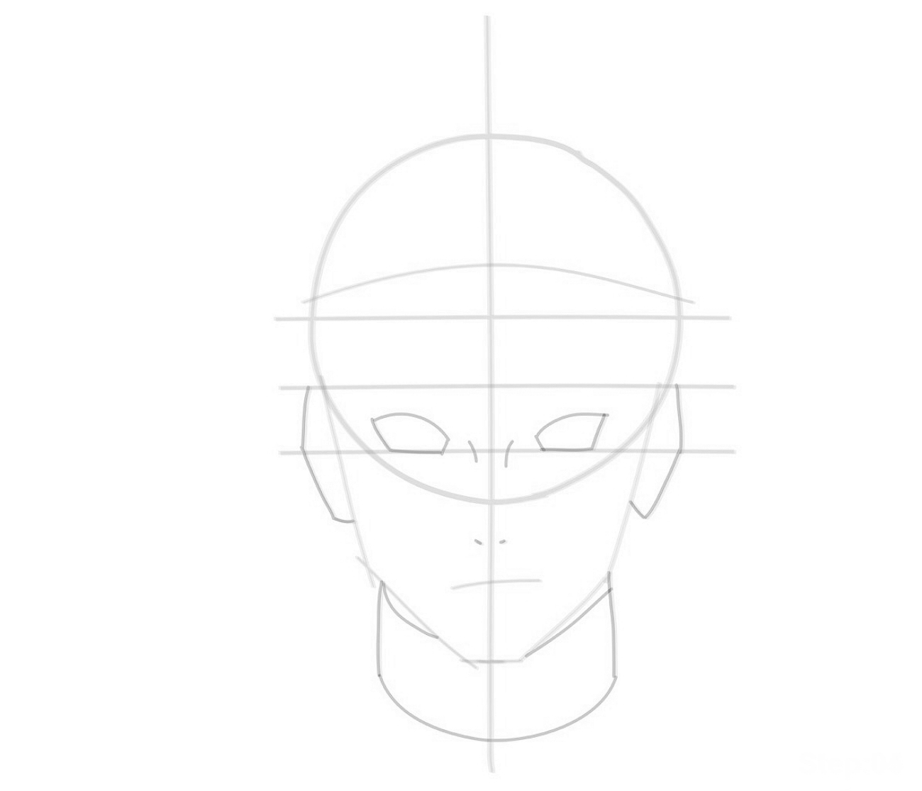 draw naruto face features eye ear