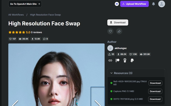 high resolution face swaps with openart