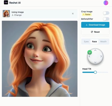 adjust face expressions with reshot ai