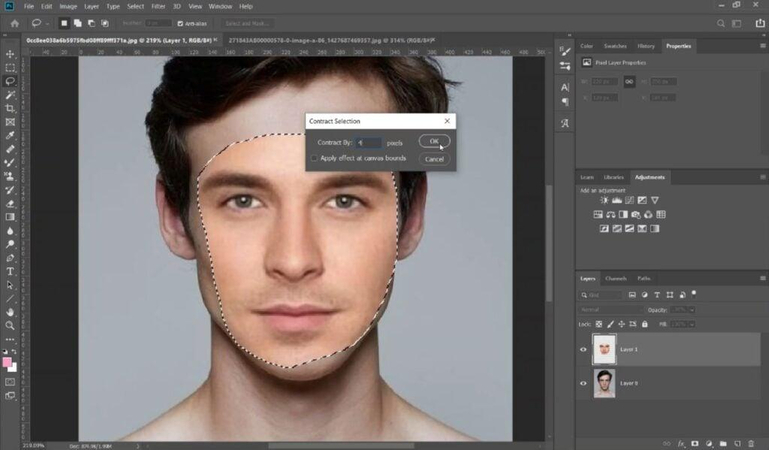 slight face blend for realism
