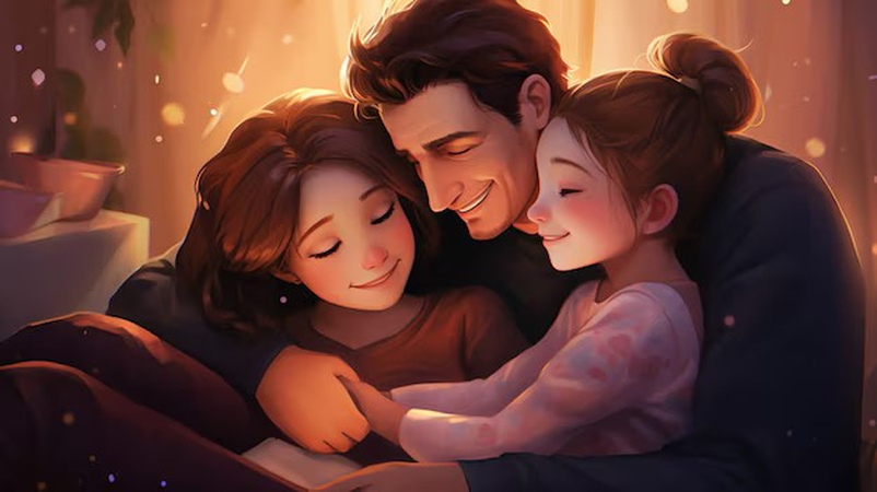 ai hug with family