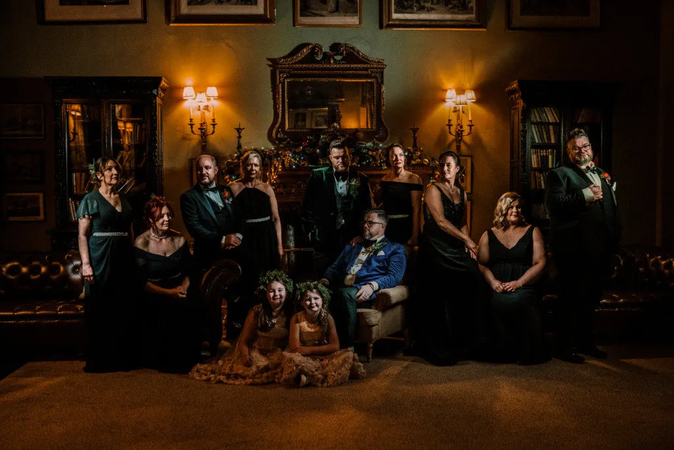 family photo wedding shot