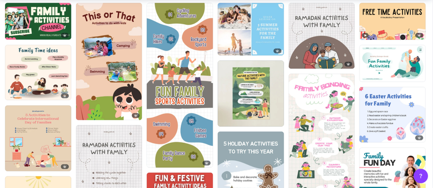 different fun filled summer activity posters for families with illustrations