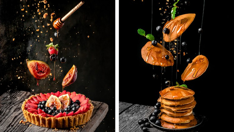 food levitation photography
