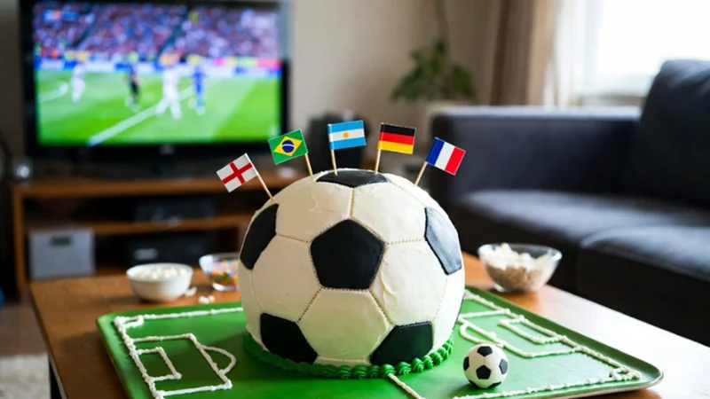 soccer cake centerpiece for celebration