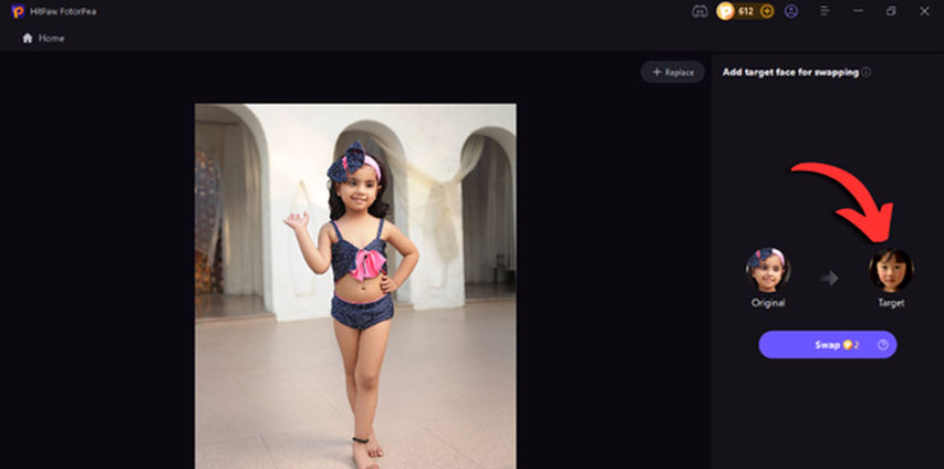 fotorpea troca de rosto para biquíni infantil com ia