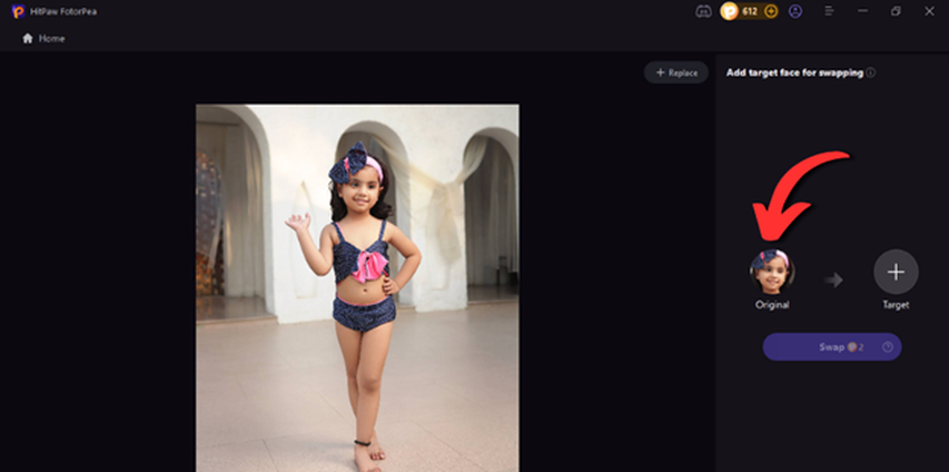 fotorpea troca de rosto com ia para biquíni infantil