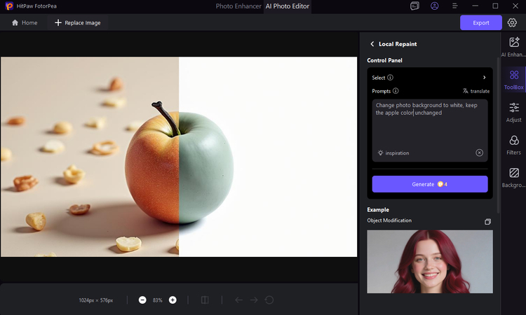 how to change background to white with HitPaw Fotorpea ai replace