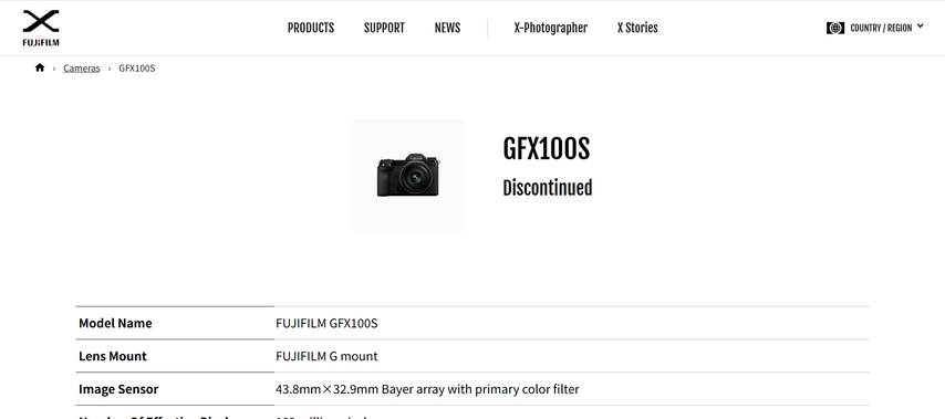 100s gfx fujifilm