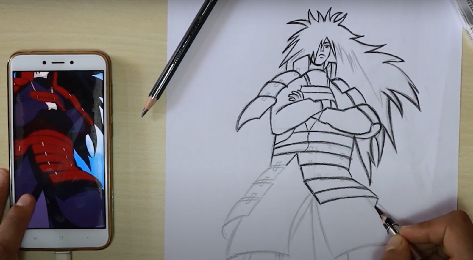 drawing full body of madara