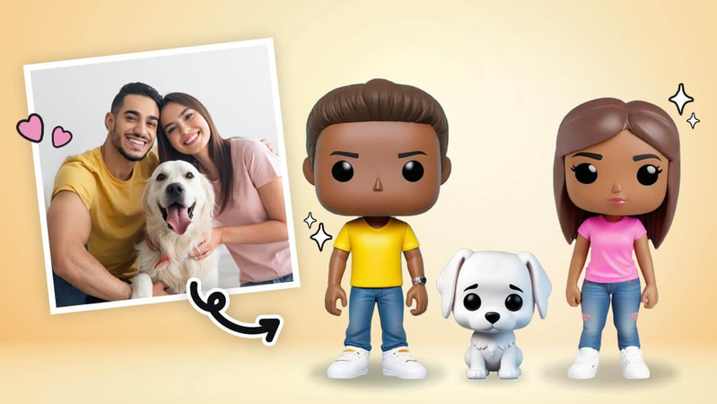 photo of a family turned int funko pop