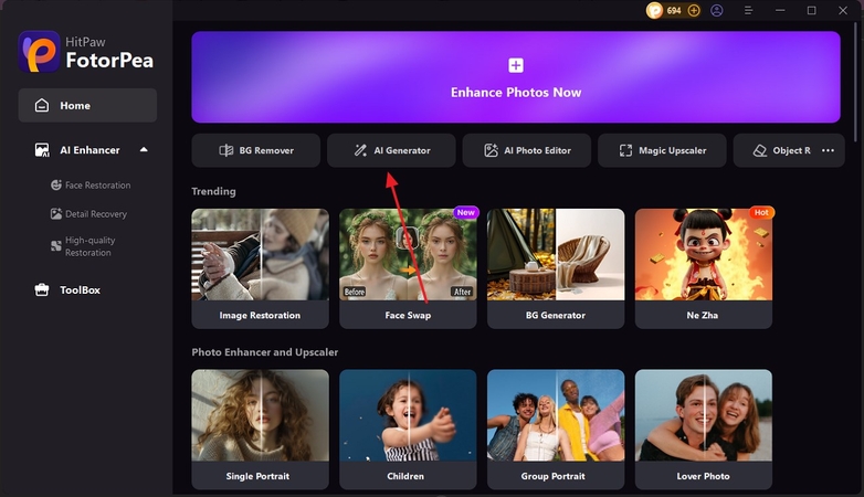 pick ai generator hitpaw fotorpea tool