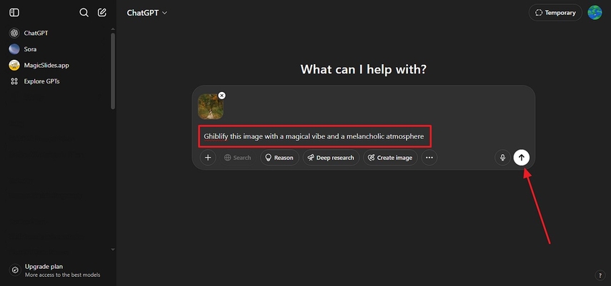 add prompt and hit send