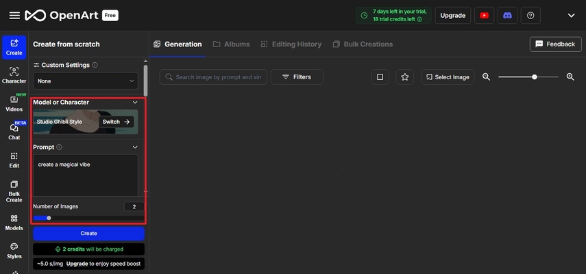 choose model and type prompt