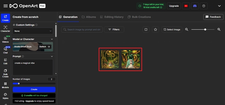 save magic results from openart