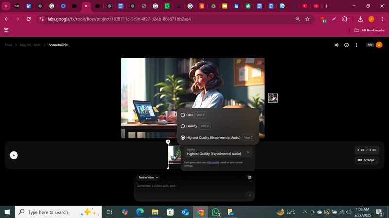 تفعيل خيار أعلى جودة (صوت تجريبي) [VEO 3]