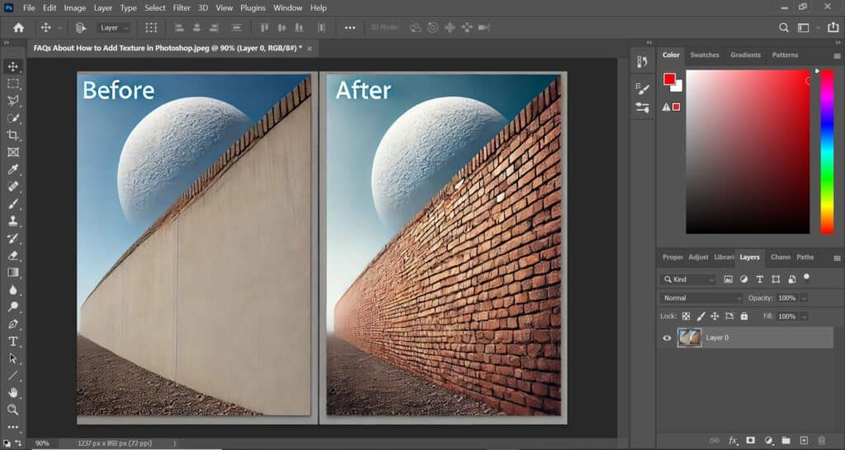 Final photo with applied rustic texture and color grading in Photoshop.