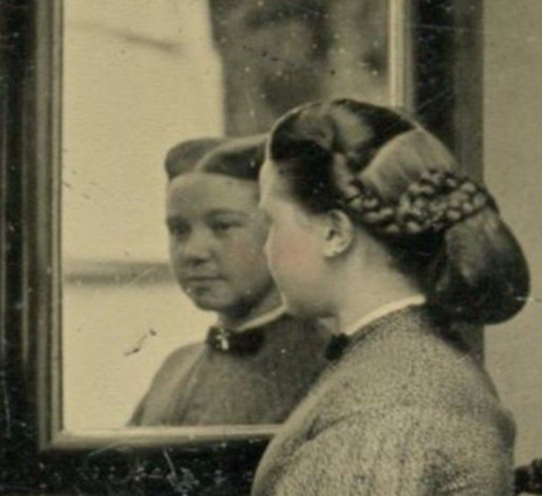 Hairstyle in 1860 photo