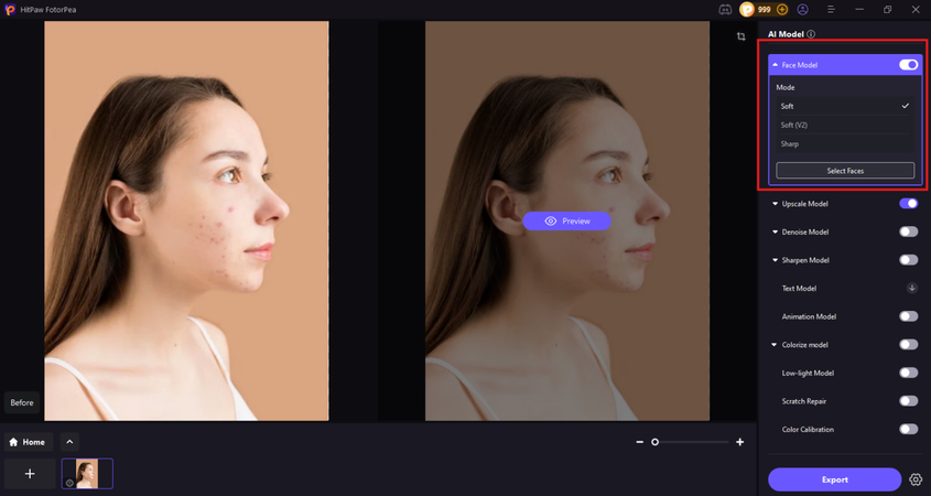 HitPaw FotorPea Face Model