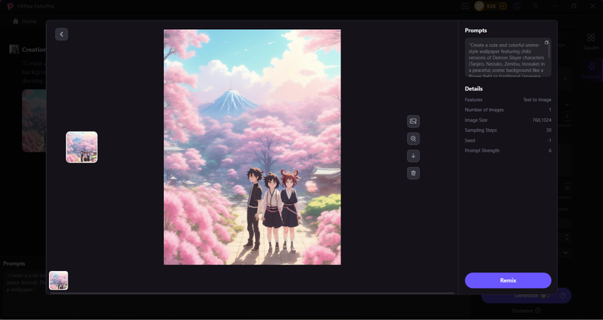 ai generated cute wallpaper with demon slayer characters in dreamy style